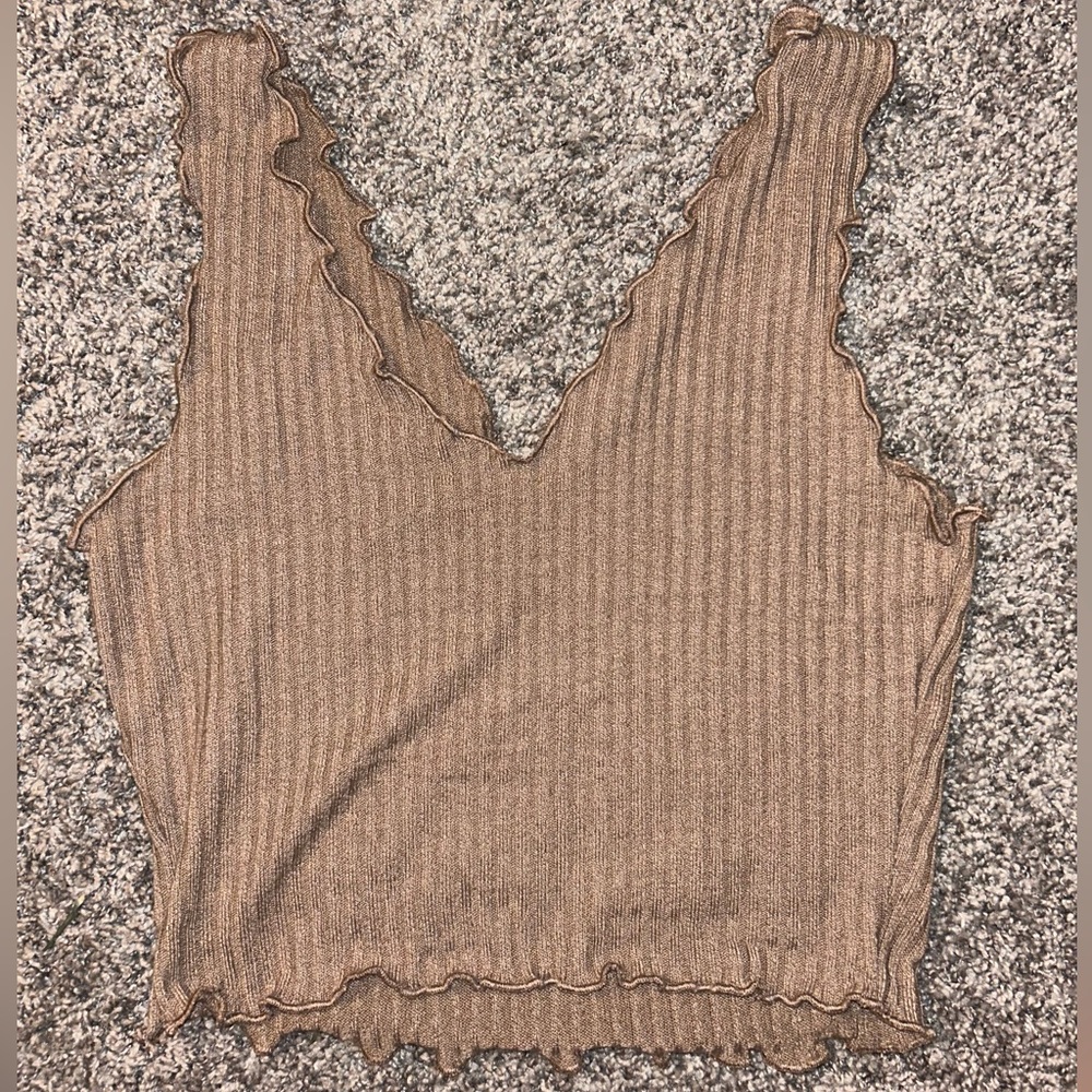cream tan crop top